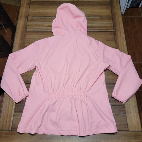 Weatherproof Ladies Full Zip Pink Long Wind Breaker w/ Hood - Size Large - Picture 4 of 7